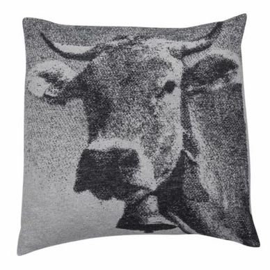 Sierkussenhoes David Fussenegger Silvretta Cow Photorealistic Grey ( 50 x 50 cm )