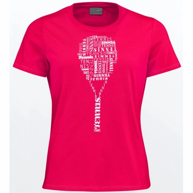 Tennisshirt HEAD Women Typo Magenta