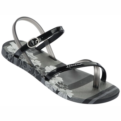 Slipper Fashion Sandal 2 Black and Silver Ipanema