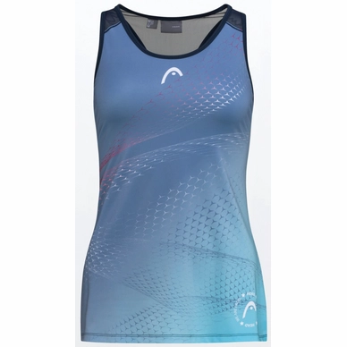 Tennisshirt HEAD Play Tech Tanktop Deep Blue Print Damen