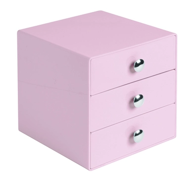 Opbergbox iDesign Drawers met 3 Laden Roze (16,5 x 17,8 x 16,5 cm)