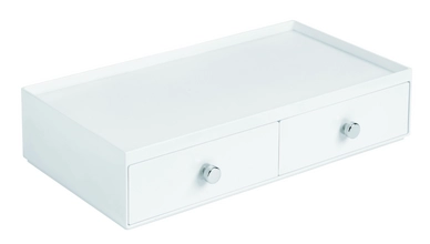 Opbergbox iDesign Drawers met 2 Laden Breed Wit (32,9 x 17,7 x 7,2 cm)