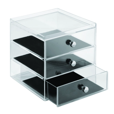 Juwelenbakje iDesign Clarity met 3 Laden Transparant (16,4 x 17,7 x 17,8 cm)