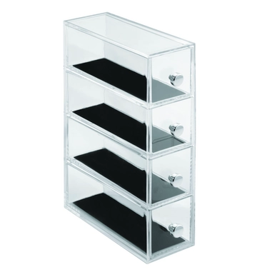 Tower iDesign Clarity voor Juwelen met 4 Laden Transparant (6,6 x 17,7 x 25,2 cm)