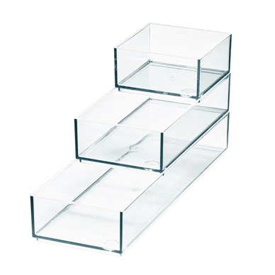 Organiser iDesign Sarah Tanno Stapelbaar Transparant (30,5 x 10,2 x 5,1 cm) (Set van 3)