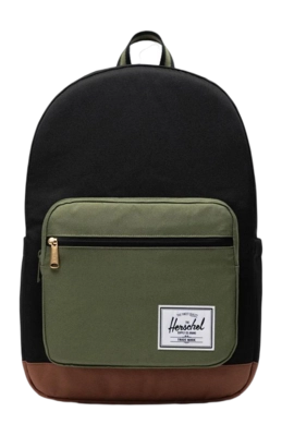 Rugzak Herschel Pop Quiz Black Four Leaf Clover Saddle Brown 25L