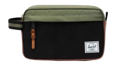 Astuccio da viaggio Herschel Chapter 5 L, Poliestere riciclato, Nero / Verde / Marrone