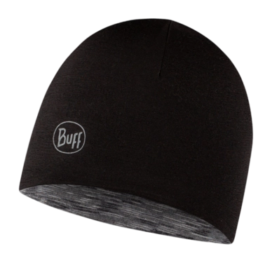 Mütze Buff LW Merino Wool Reversible Hat Kinder Black-Graphite Multistripes