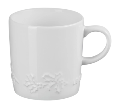 Mok Le Creuset Winter Holly Collection White 350ml (4-Delig)