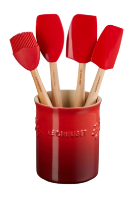 Spatula set Le Creuset Premium With Spatula Pot Winter Holly Collection Cherry Red (5-Piece)