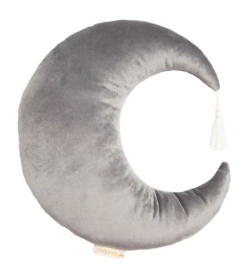 Coussin Décoratif Nobodinoz Pierrot Moon Velvet Slate Grey (36 x 32 cm)