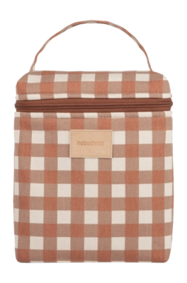 Sac à Repas Nobodinoz Hyde Park Sac Insulated Baby Bottle And Lunch Bag Terracota Checks
