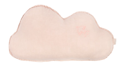 Dekokissen Nobodinoz L1N0 Embroid. Cloud Cushion French Linen Mauve Pink (50 x 28 cm)