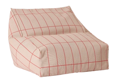 Zitzak Nobodinoz Vibes Armchair Bean Bag Pink Red Grid
