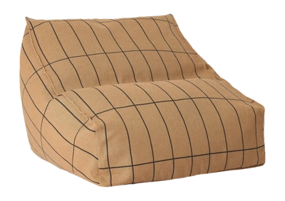 Sitzsack Nobodinoz Vibes Armchair Bean Bag Brown Black Grid