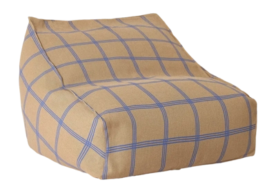 Sitzsack Nobodinoz Vibes Armchair Bean Bag Brown Blue Windowpane