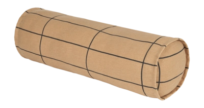 Dekokissen Nobodinoz Vibes Cylinder Cushion 50X18 Brown Black Grid (50 x 18 cm)