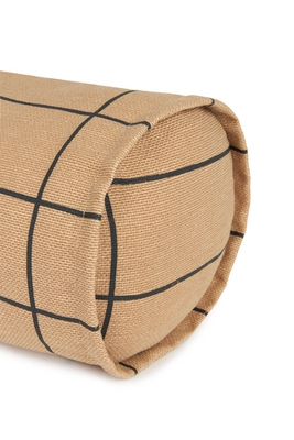 Vibes-cylinder-cushion-brown-black-grid-nobodinoz-3-8435574935205