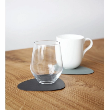 Coaster Lind DNA Glass Mat Double Curve Cloud Nupo Anthracite Pastel Green (Set of 4)