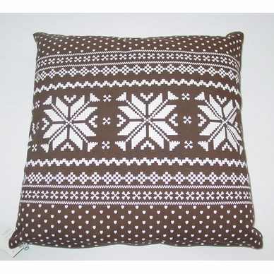 Sierkussen Snowflake Donkerbruin