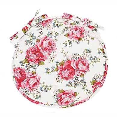 Galette de Chaise In The Mood Rosemary Rond Ivoor/Roze (40 cm)