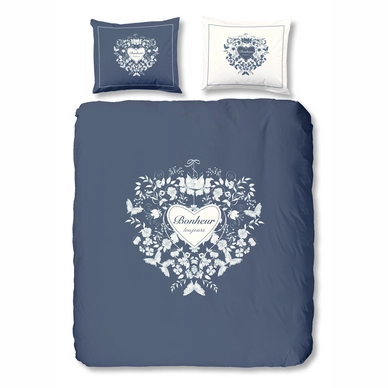 Parure de Lit Good Morning Bonheur Bleu Coton