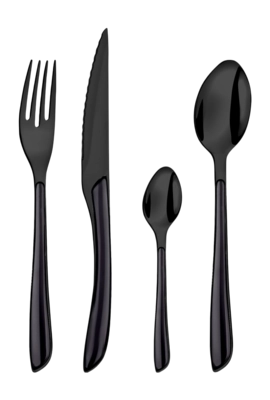 Cutlery Set Amefa Lumino Black/ Black Handle (16-piece)