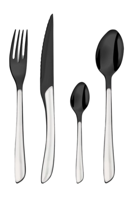 Cutlery Set Amefa Lumino Black/ White Handle (16-piece)