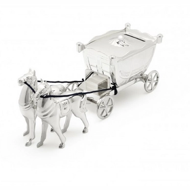 Spaarpot Zilverstad Koets Met Paarden