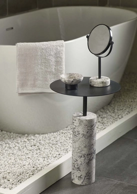 Nero side table alba - Nero soap dish - Nero mirror - London towel