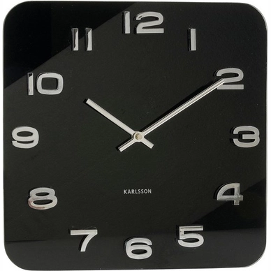 Horloge Karlsson Vintage Black Glass