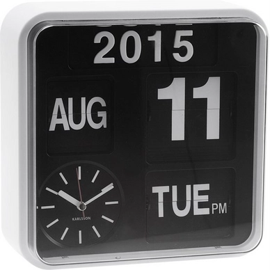 Uhr Karlsson Mini Flip White Casing Black Dial 24,5 x 24,5 cm