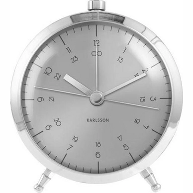Wekker Karlsson Button Brushed Steel 9 cm