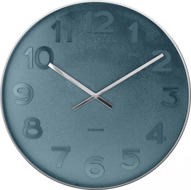 Klok Karlsson Mr. Blue Numbers Steel Polished - Large 51 cm