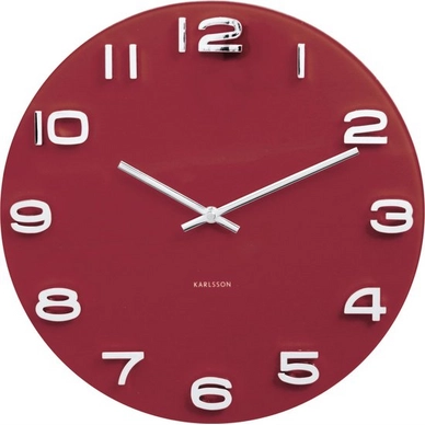 Klok Karlsson Vintage Burgundy Red Round Glass 35 cm