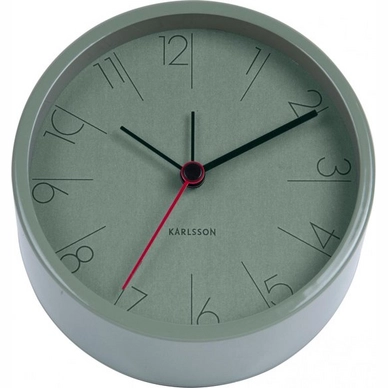 Wekker Karlsson Elegant Numbers Steel Jungle Green 11 cm