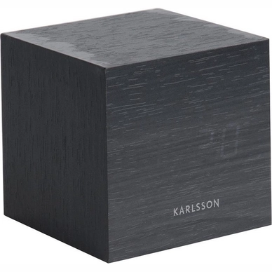 Wecker Karlsson Mini Cube Black Veneer 8 x 8 cm
