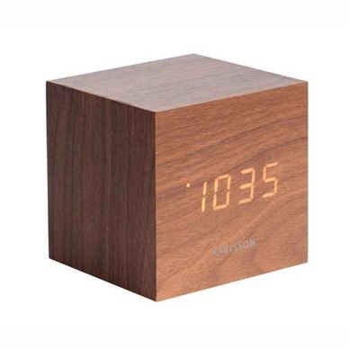 Wecker Karlsson Mini Cube Dark Wood Veneer 8 x 8 cm