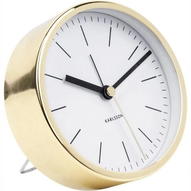 Alarm Clock Karlsson Minimal White Shiny Gold Case