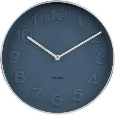 Klok Karlsson Mr. Blue Numbers Steel Polished Case 27,5 cm
