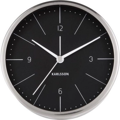 Wecker Karlsson Normann Brushed Steel Black 10 cm