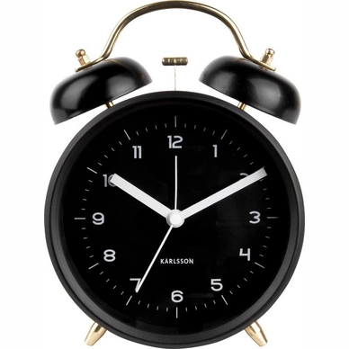 Wekker Karlsson Classic Bell Black With Gold 21 cm