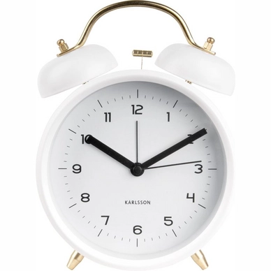 Alarm Clock Karlsson Classic Bell White With Gold 21 cm