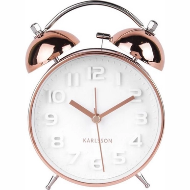Wekker Karlsson Mr. White Brushed Copper Case 15 x 11 cm