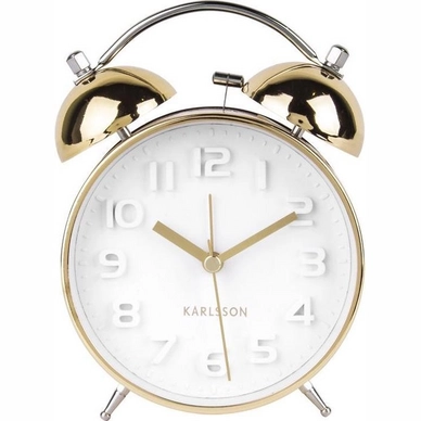 Wekker Karlsson Mr. White Brushed Gold Case 15 x 11 cm
