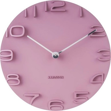 Klok Karlsson On The Edge Pink With Chrome Hands 42 cm