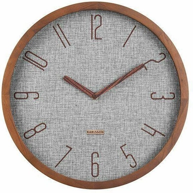 Klok Karlsson Canvas Melange Grey Pine Wood Case 35 cm