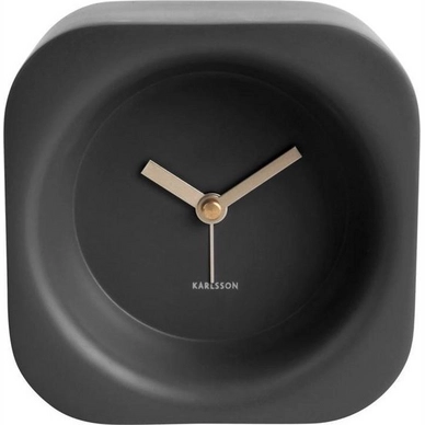 Wekker Karlsson Chunky Polyresin Black 12 x 12 cm