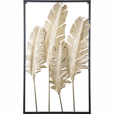 Décoration Murale PT Living Feathers Iron Gold
