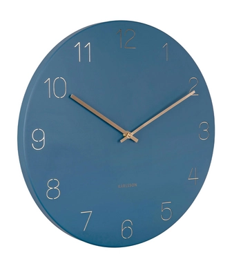 Klok Karlsson Charm Engraved Numbers Dark Blue 40 cm